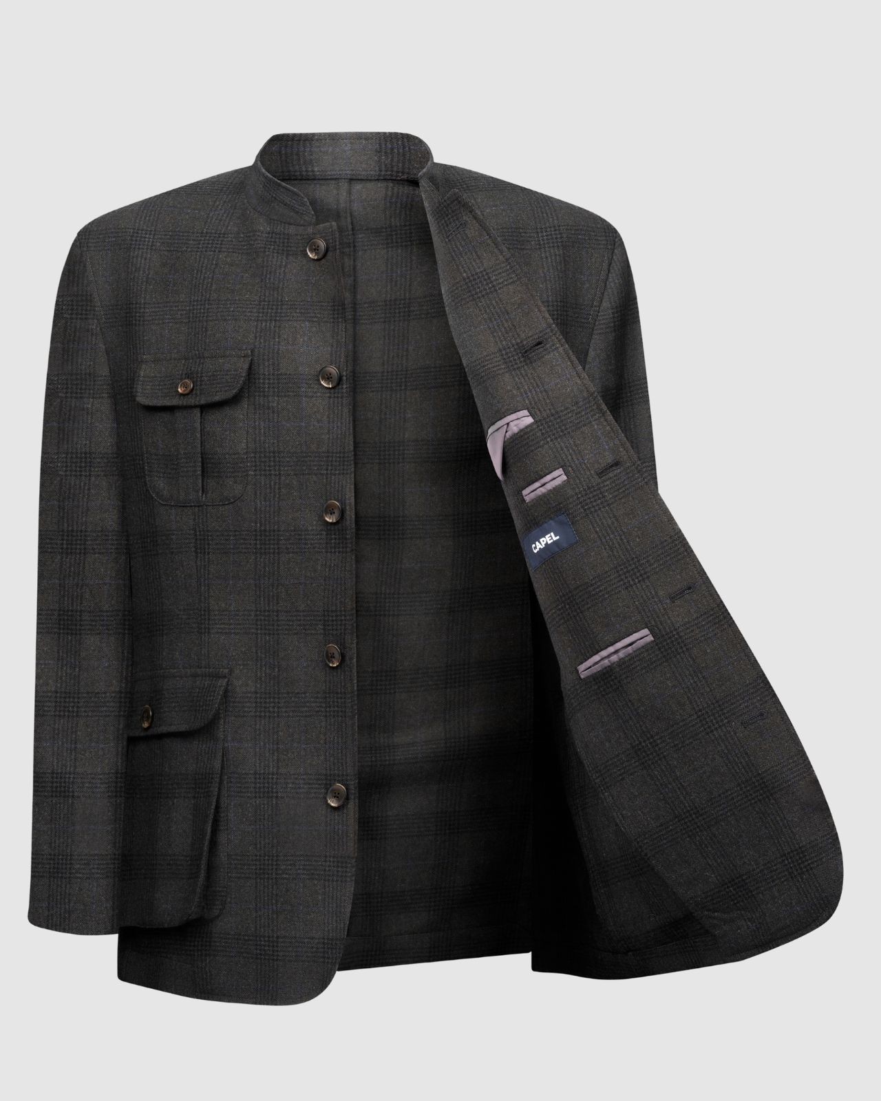 Veste à carreaux grande taille vert