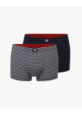 Pack de 2 boxers grande taille uni et rayé bleu marine