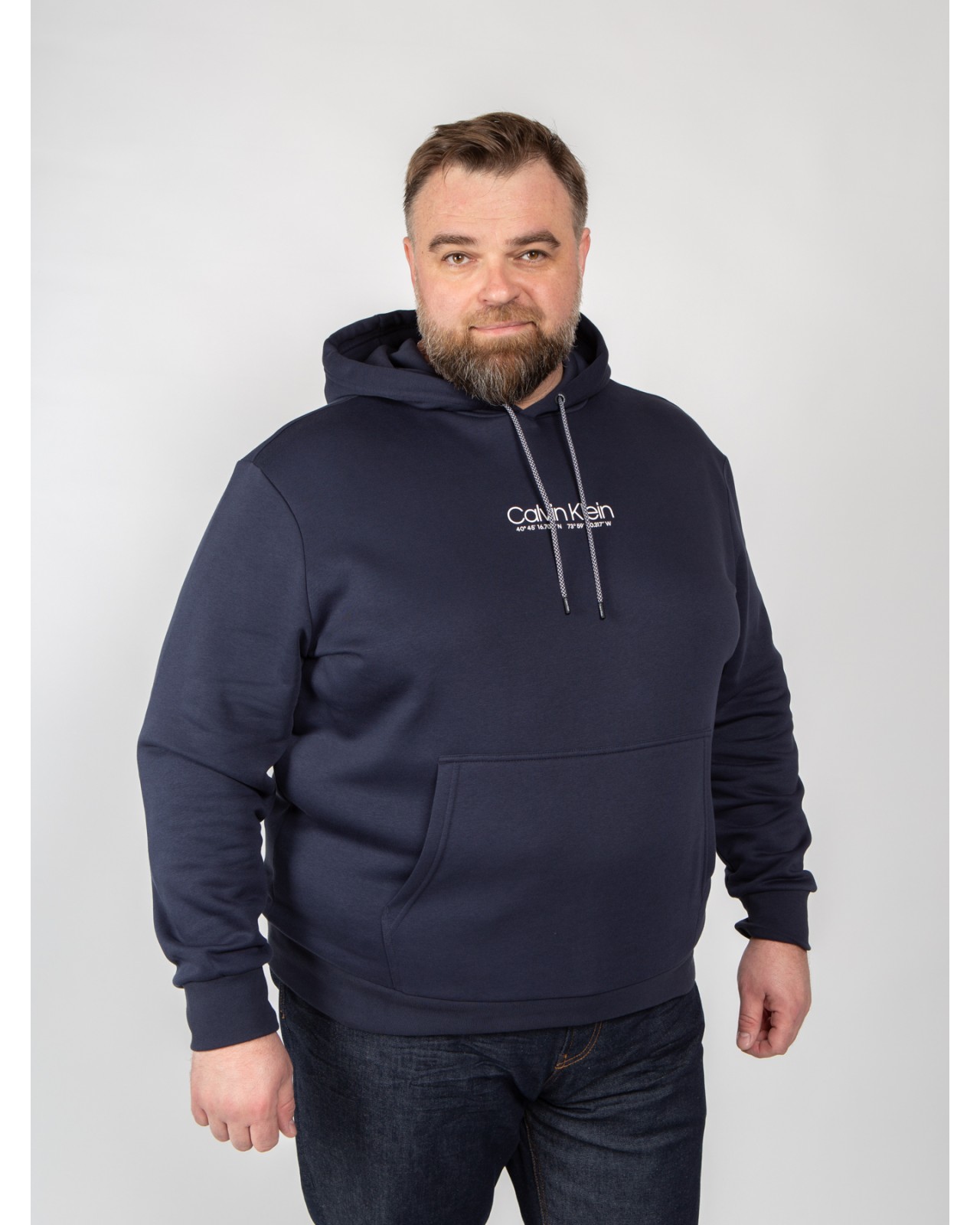 Sweat à capuche grande taille bleu nuit