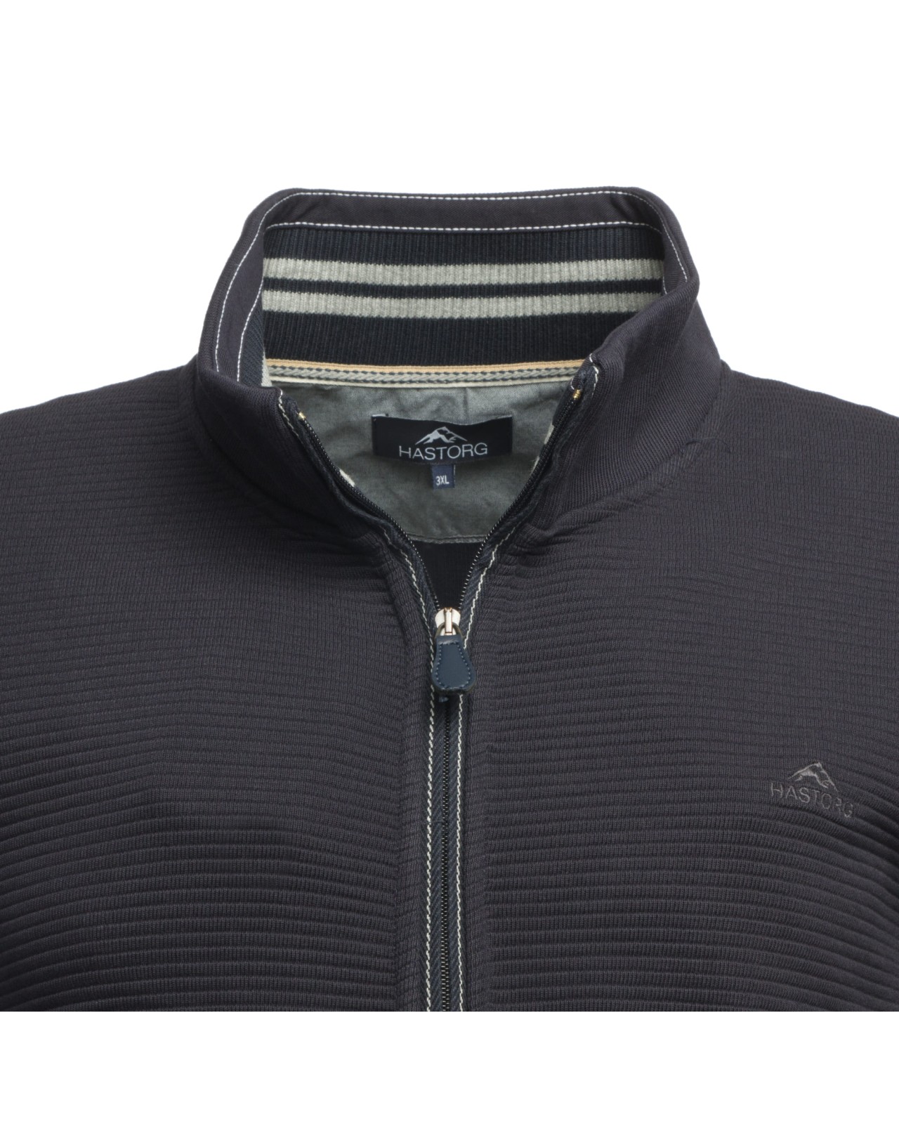 Hastorg Sweat zippé ottoman grande taille bleu marine - Size-factory