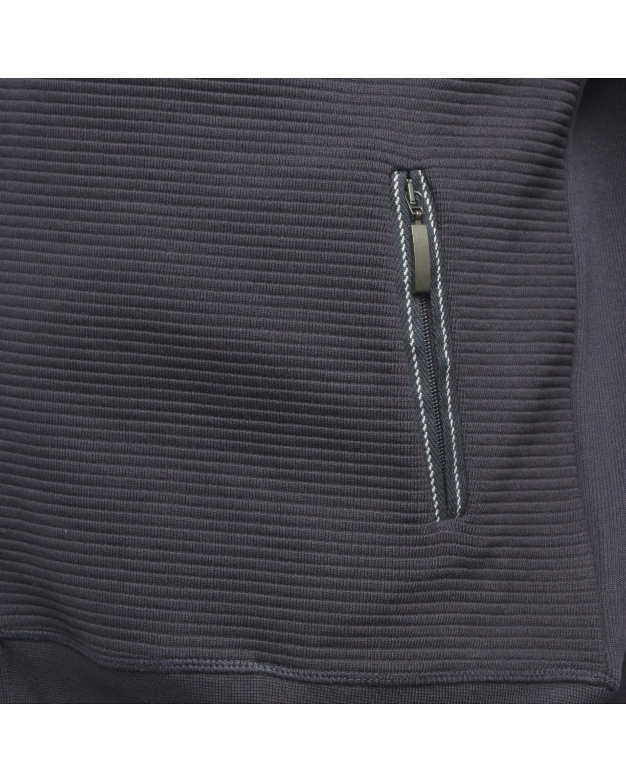 matieres Sweat zippé ottoman grande taille bleu marine