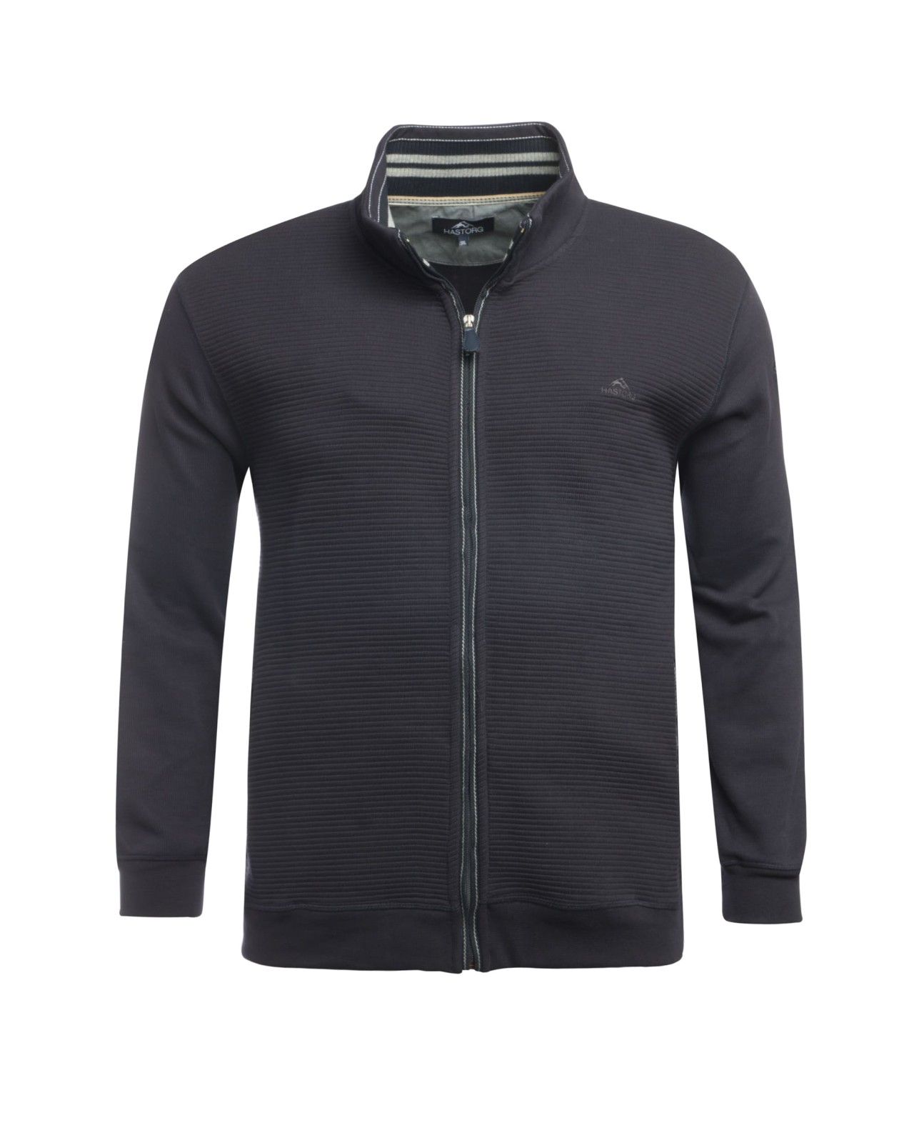 Sweat zippé ottoman grande taille bleu marine