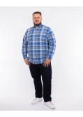 Chemise oxford à carreaux grande taille bleu