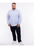 Chemise oxford en maille rayée grande taille bleu clair