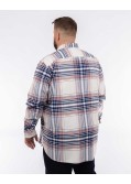 Chemise oxford à carreaux grande taille écru