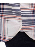 Chemise oxford à carreaux grande taille écru