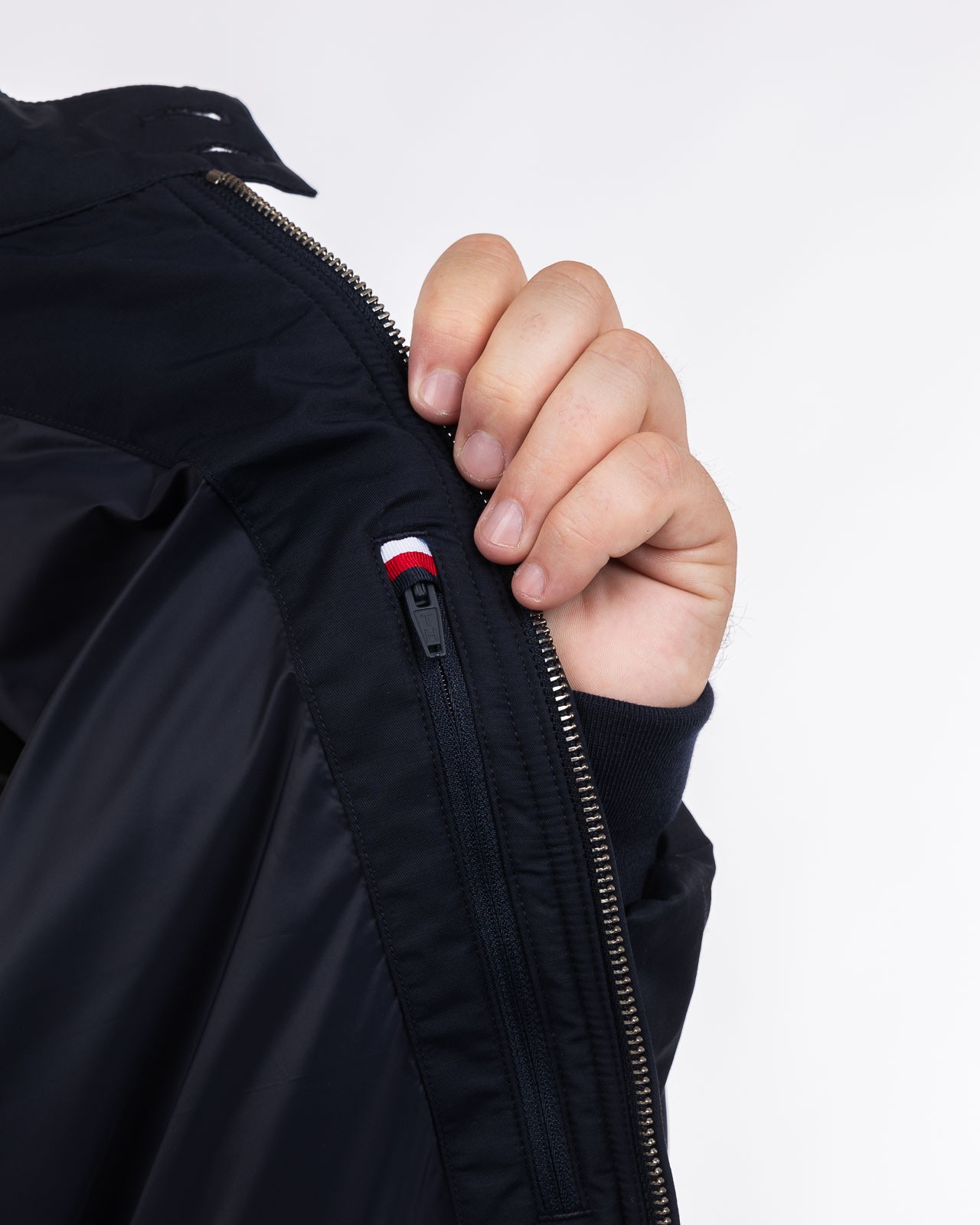 Blouson en coton grande taille bleu marine