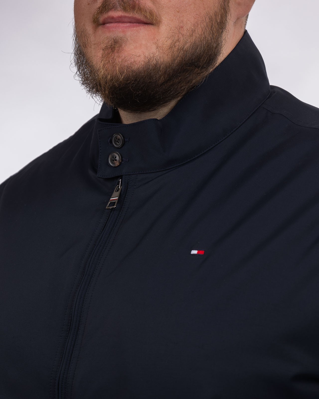 Blouson en coton grande taille bleu marine