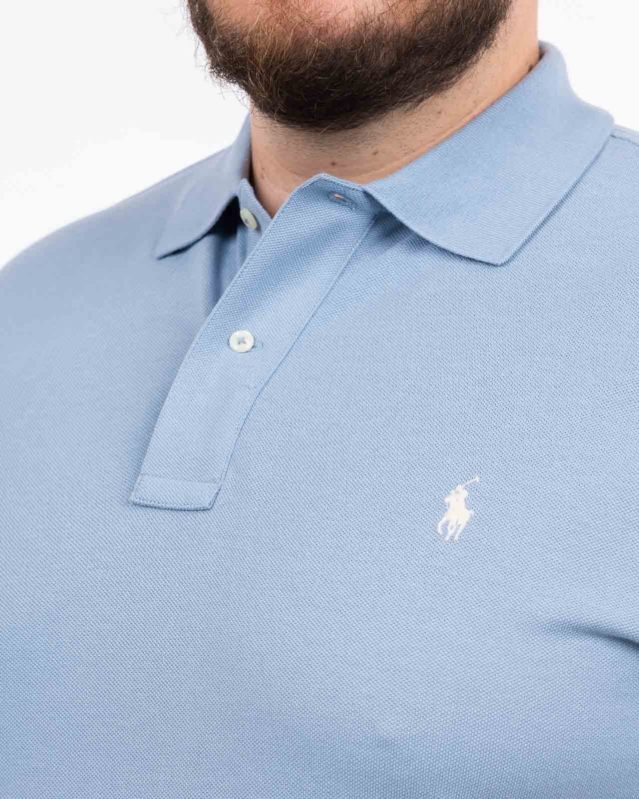 Polo piqué grande taille bleu clair