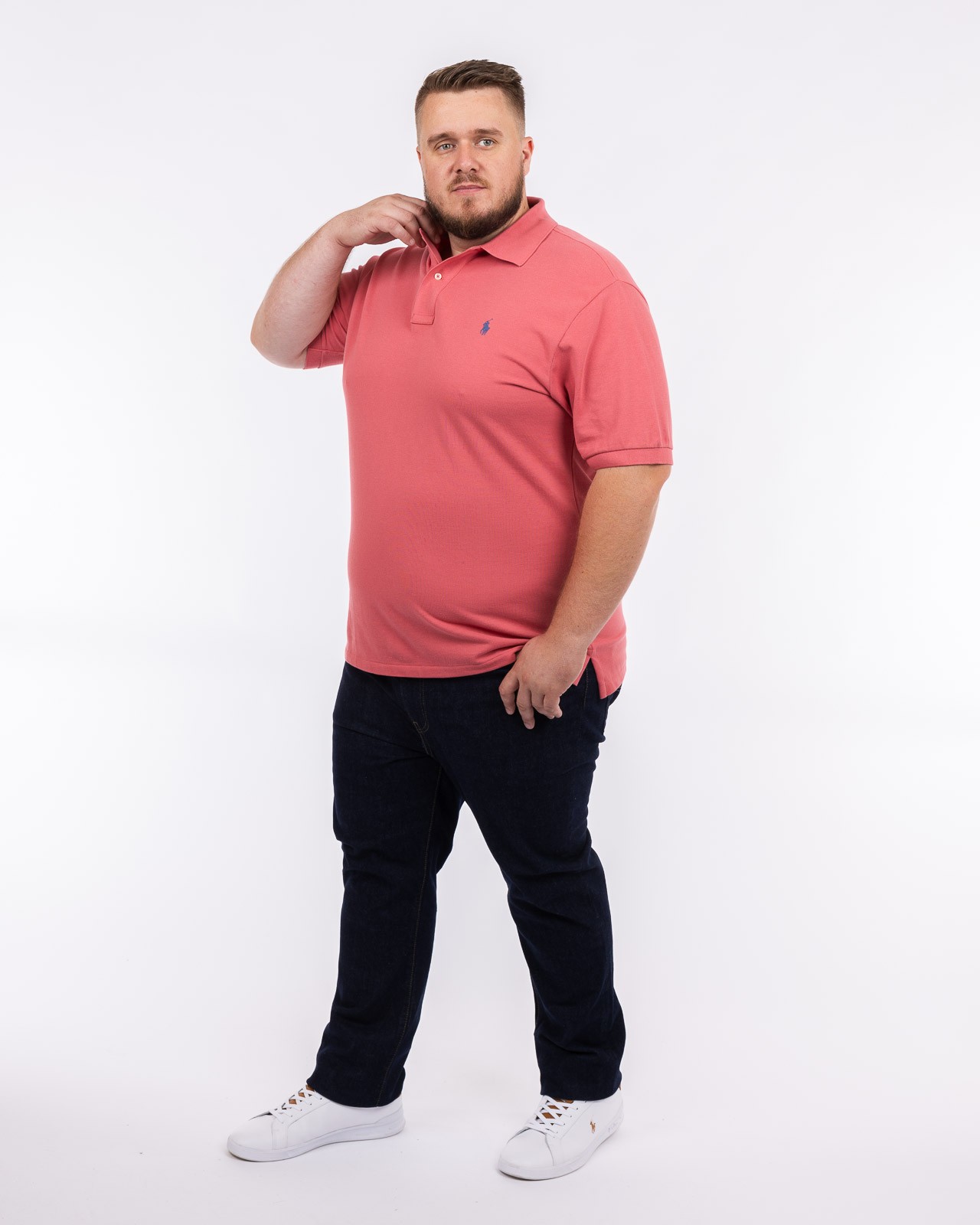 Polo piqué grande taille rouge