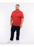 Polo piqué grande taille rouge terracotta