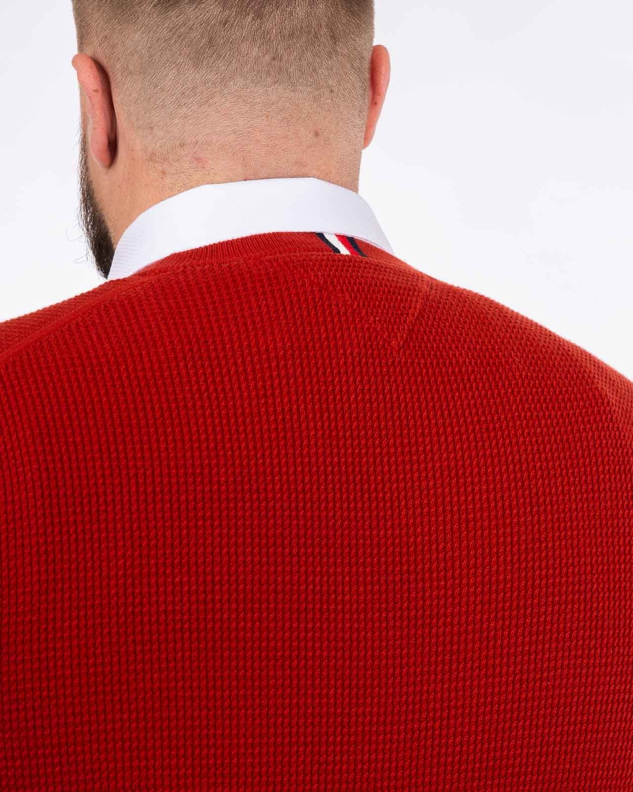 Pull nid d'abeille grande taille rouge terracotta