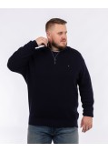 Pull zippé grande taille bleu marine