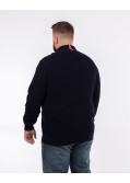 Pull zippé grande taille bleu marine