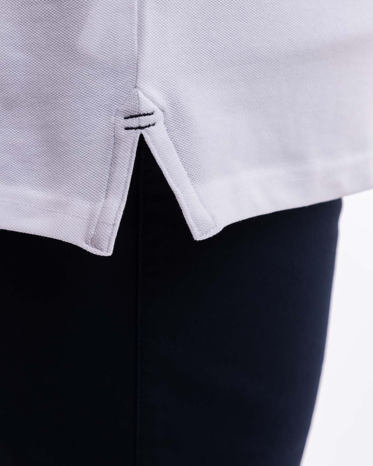 Polo piqué stretch grande taille blanc