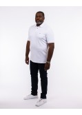Polo piqué stretch grande taille blanc