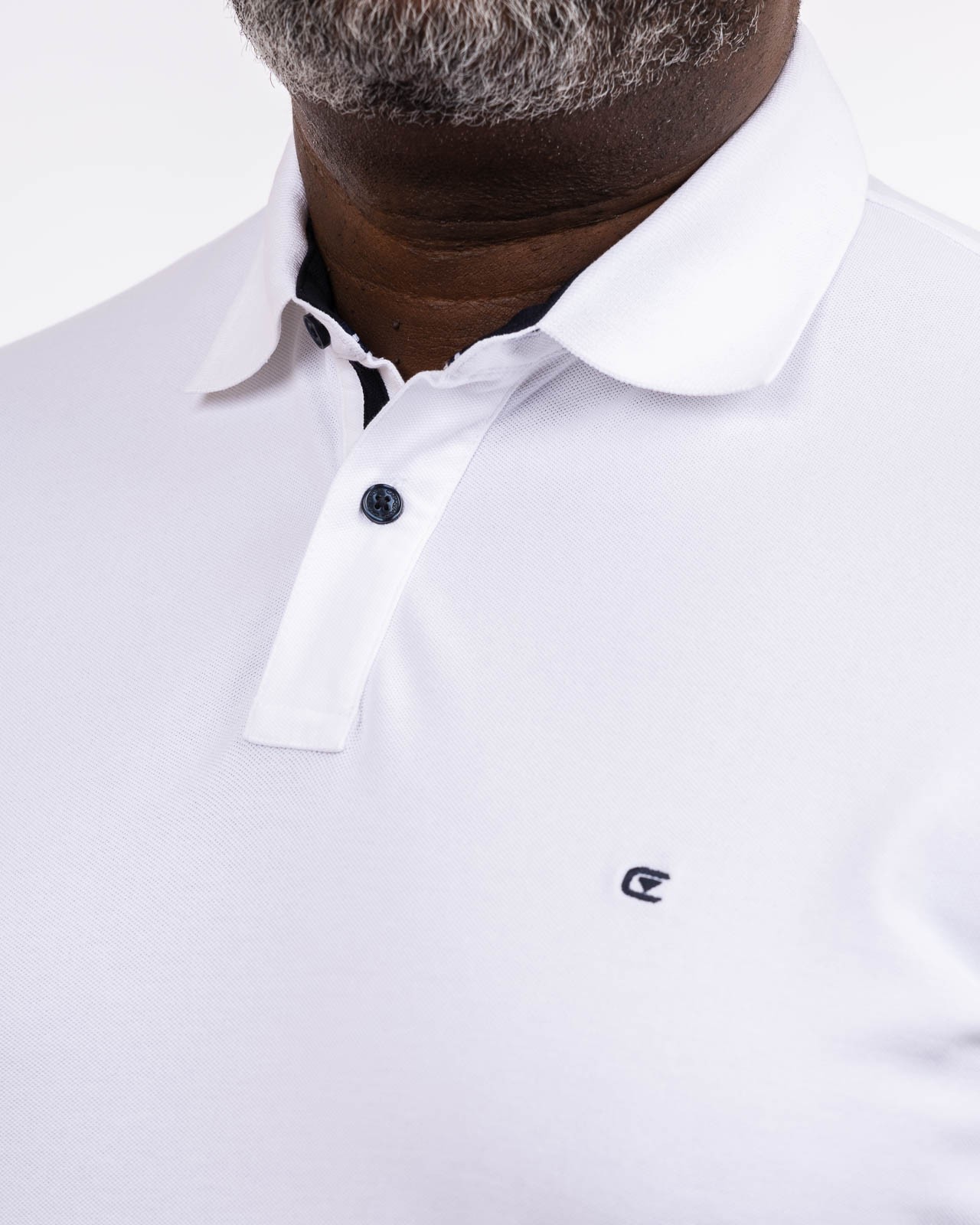 Polo piqué stretch grande taille blanc