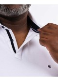 Polo piqué stretch grande taille blanc