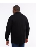 Polo manches longues piqué grande taille noir