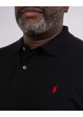Polo manches longues piqué grande taille noir