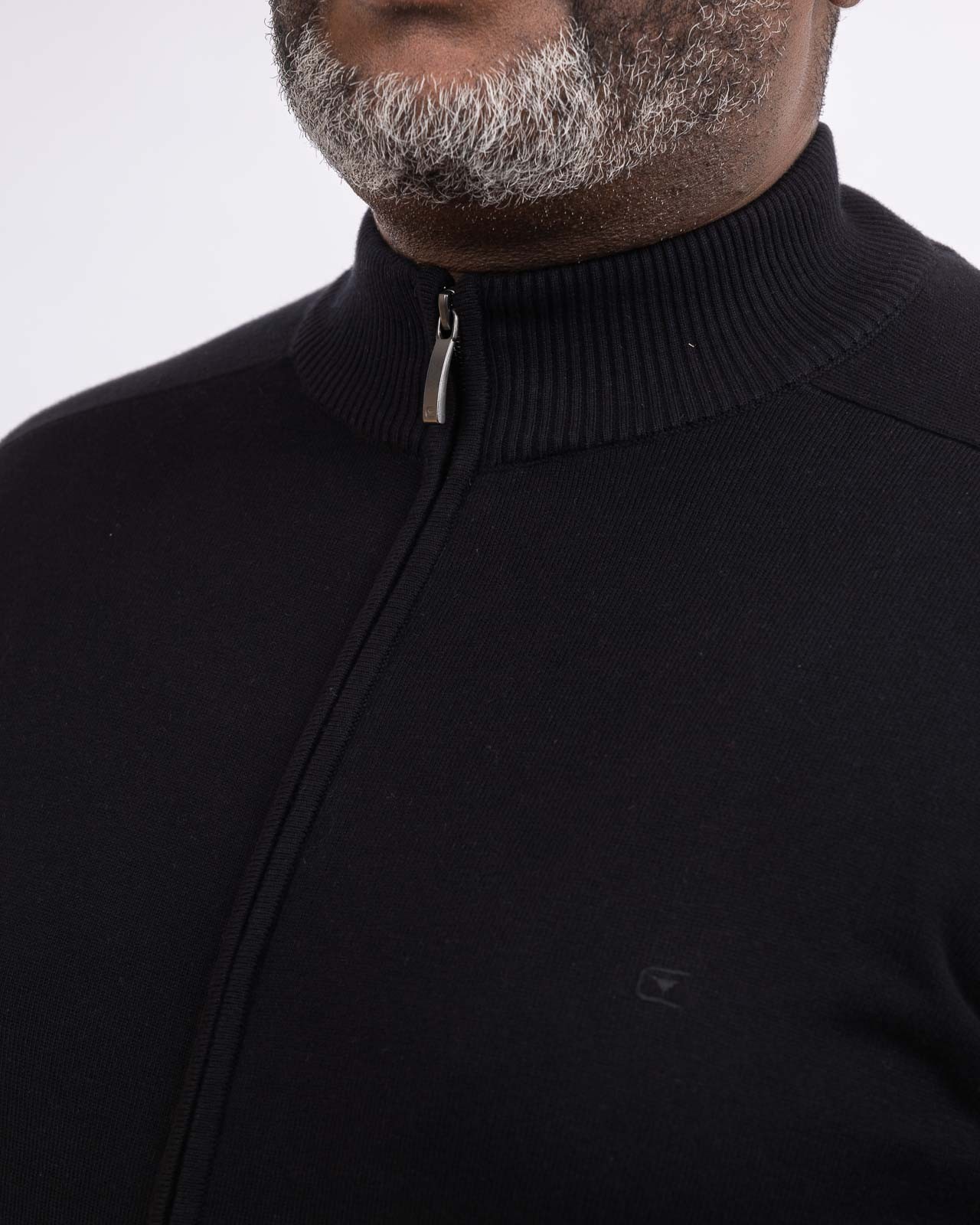 Gilet zippé en coton homme grande taille noir