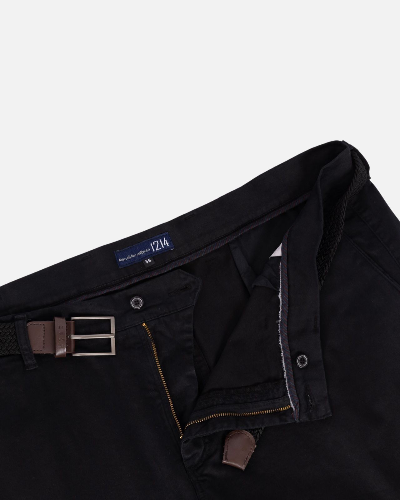Pantalon chino grande taille avec ceinture noir