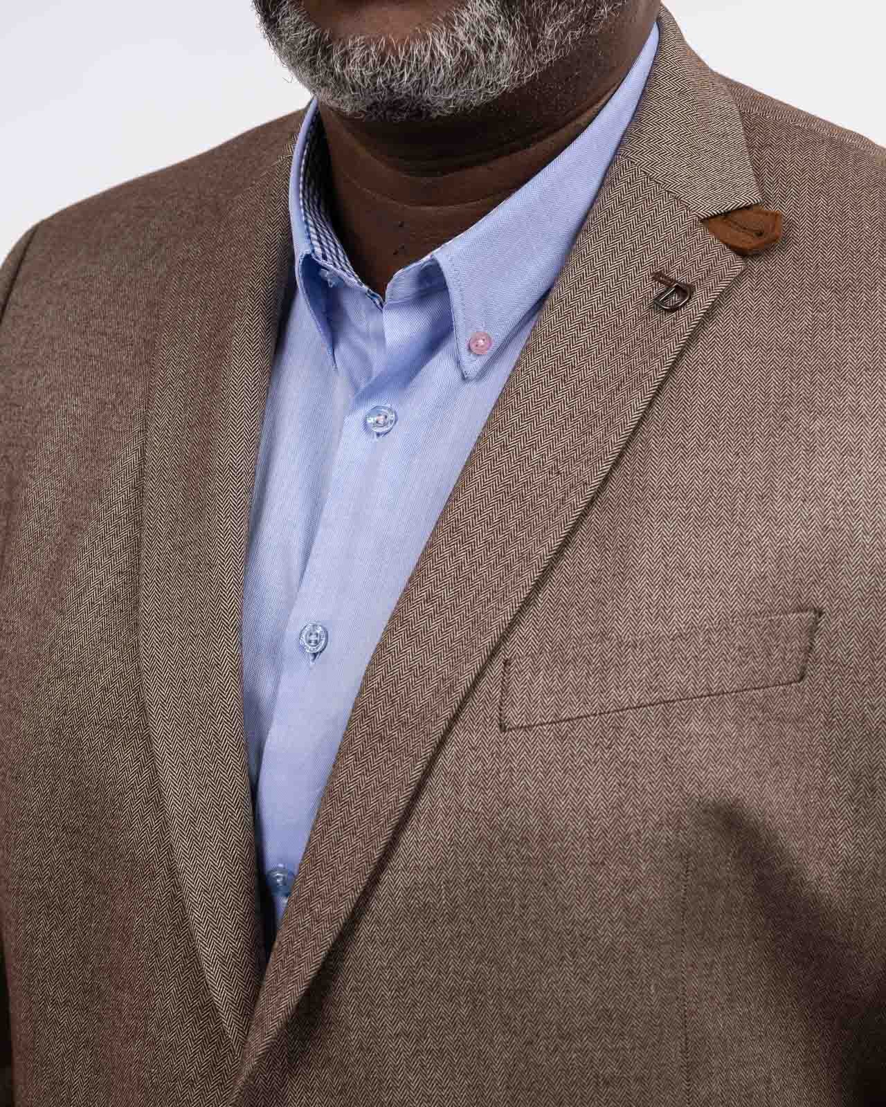 Veste chevron grande taille marron clair