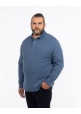 Polo manches longues grande taille bleu