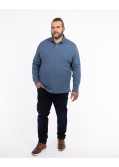 Polo manches longues grande taille bleu