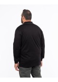Polo manches longues jacquard mercerisé grande taille anthracite