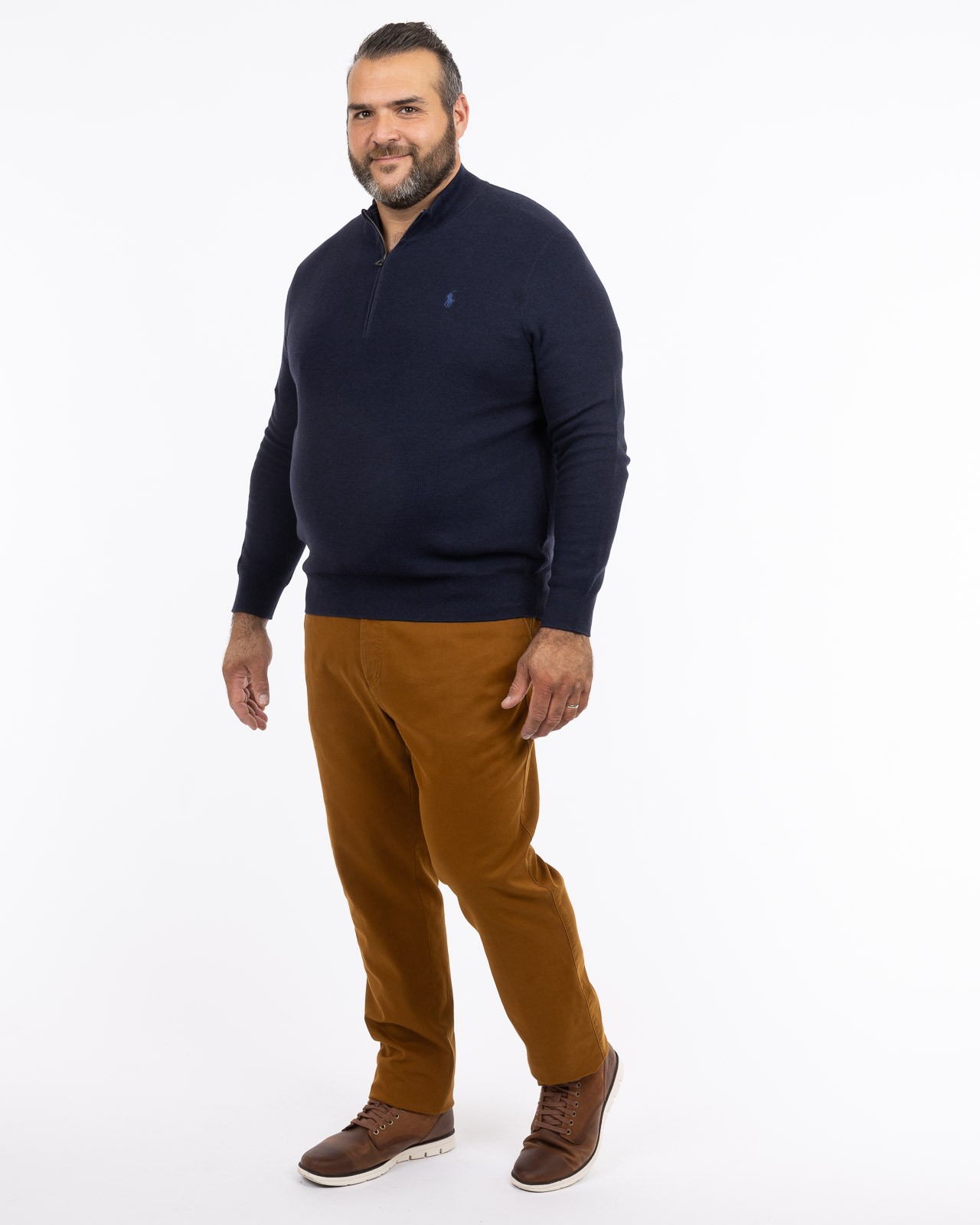 Pantalon chino structuré grande taille marron