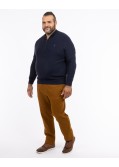 Pantalon chino structuré grande taille marron