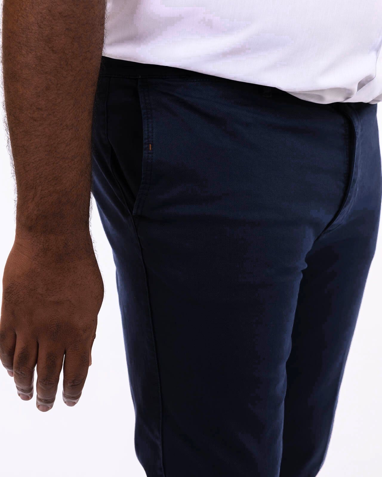 Pantalon chino armuré pour homme grand bleu marine