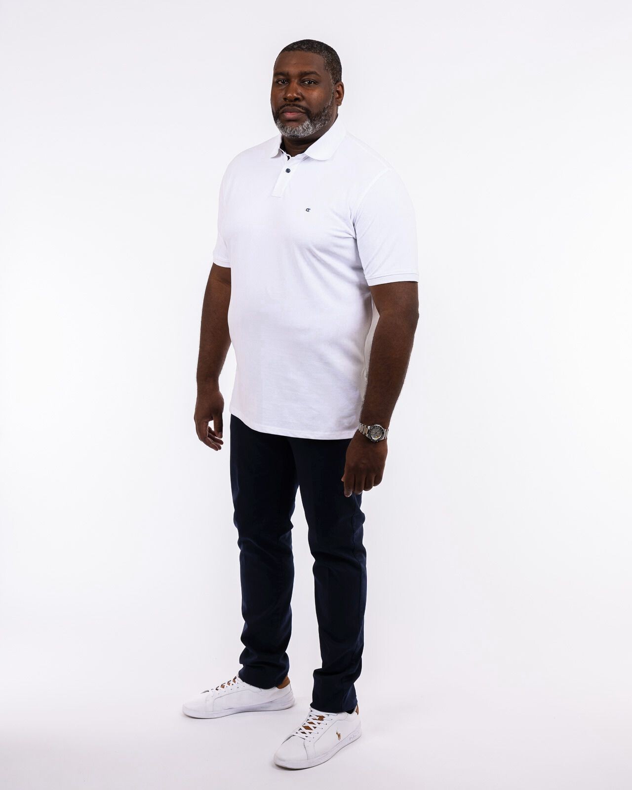 Pantalon chino armuré pour homme grand bleu marine