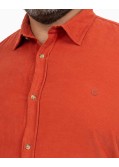 Chemise en velours grande taille orange