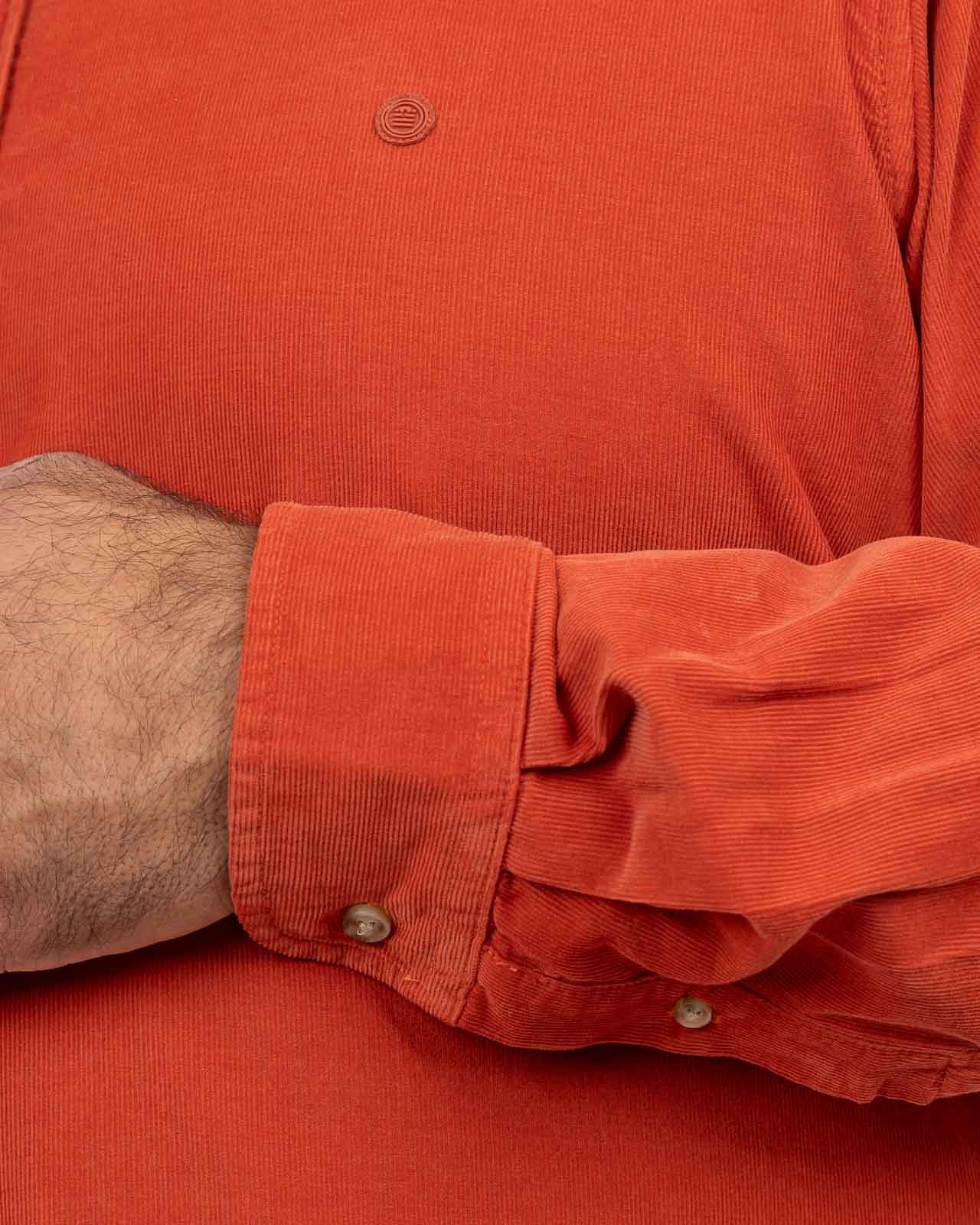 Chemise en velours grande taille orange