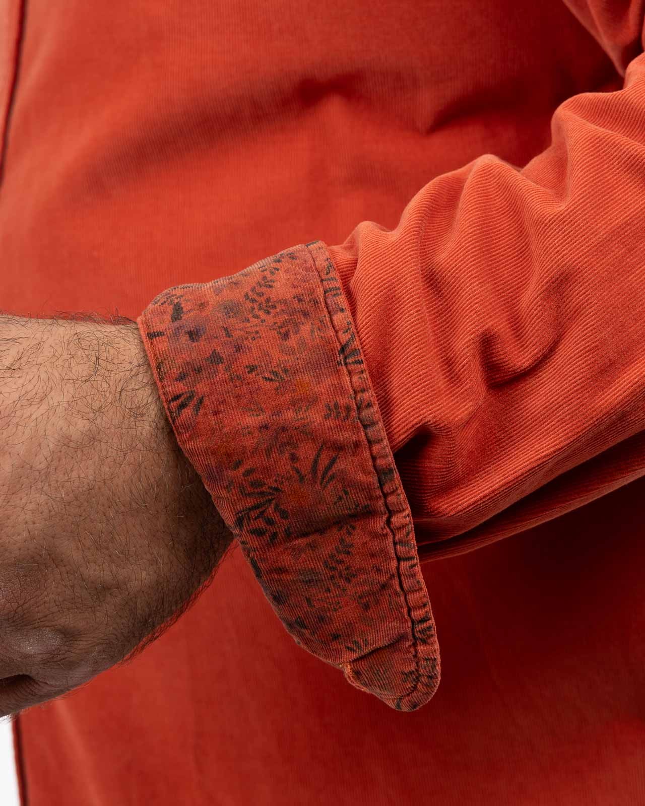 Chemise en velours grande taille orange