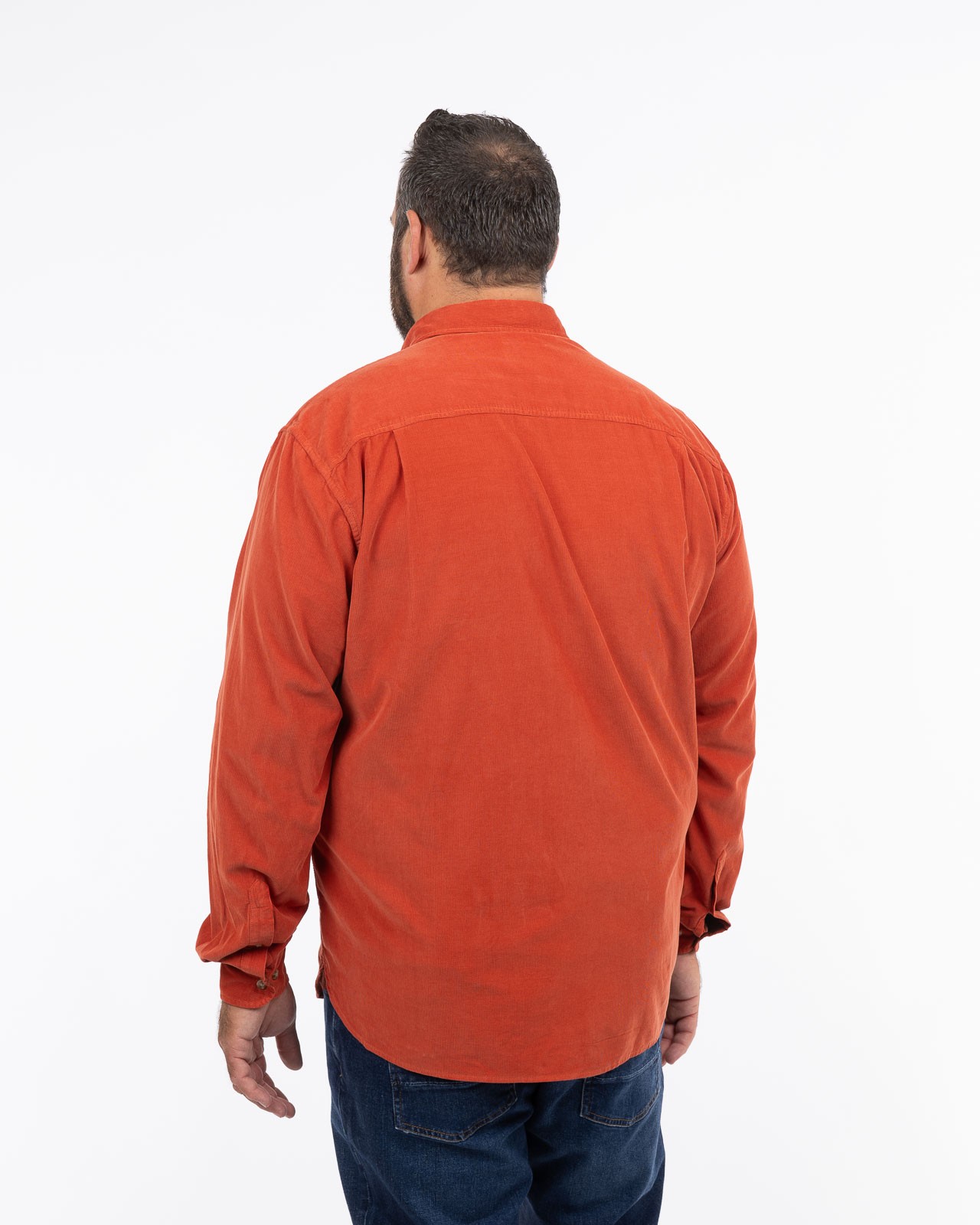 Chemise en velours grande taille orange