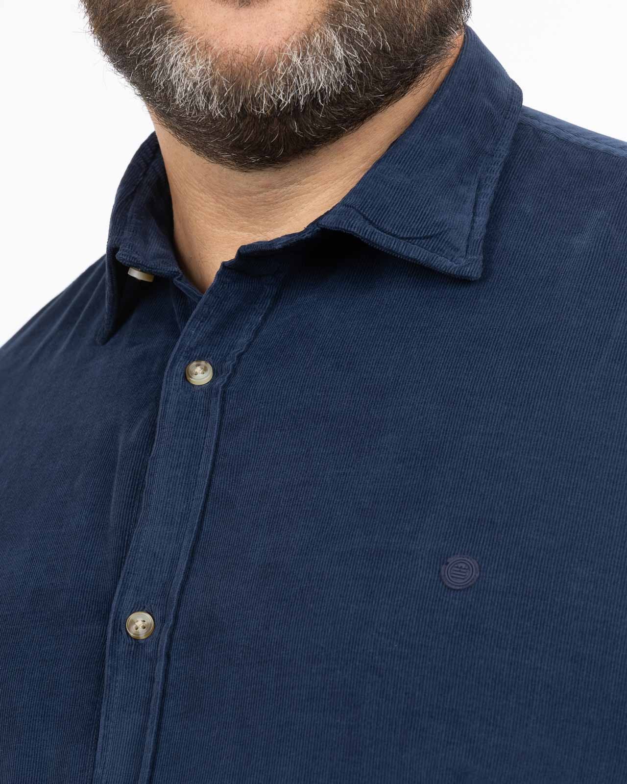 Chemise en velours grande taille bleu marine
