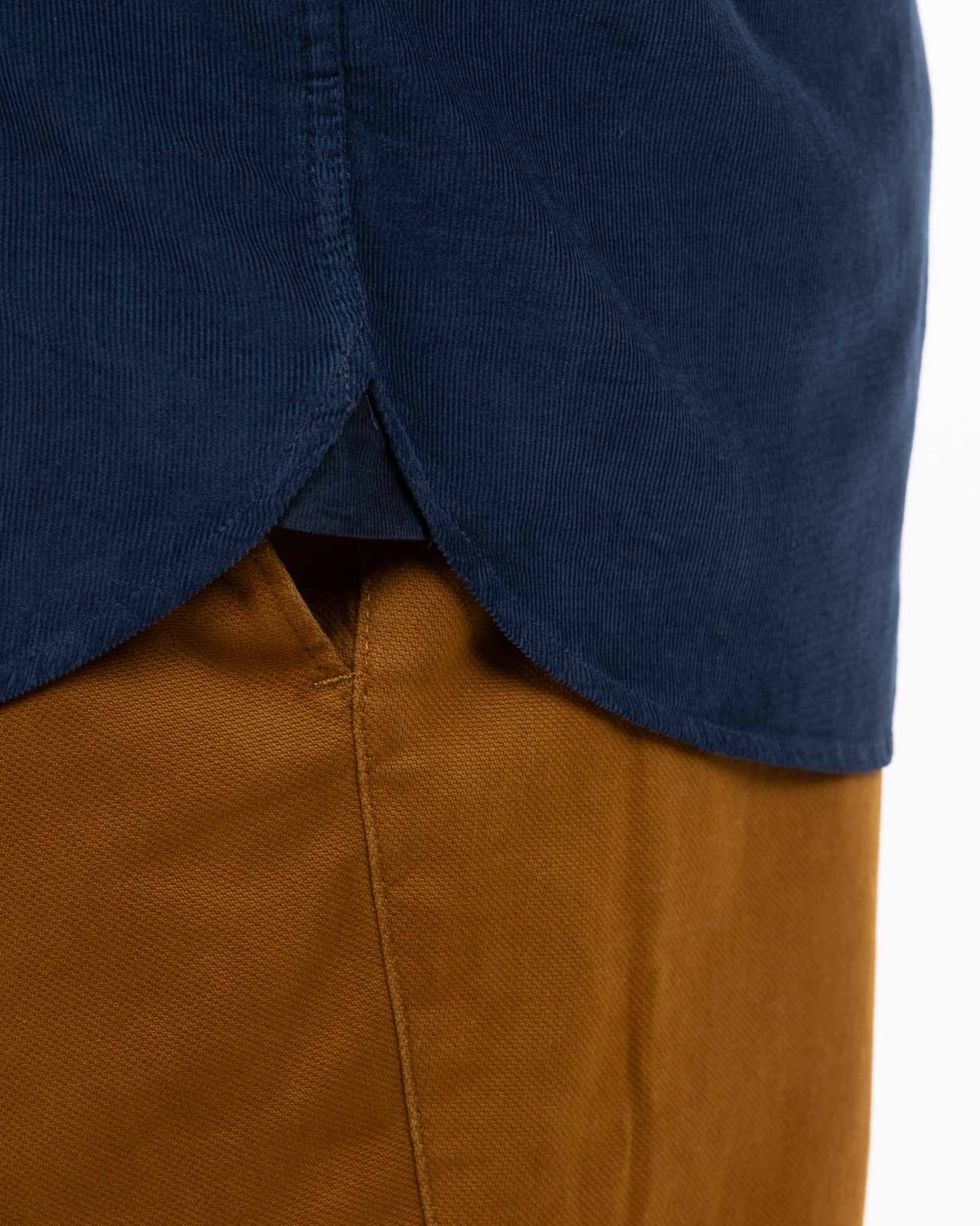 Chemise en velours grande taille bleu marine