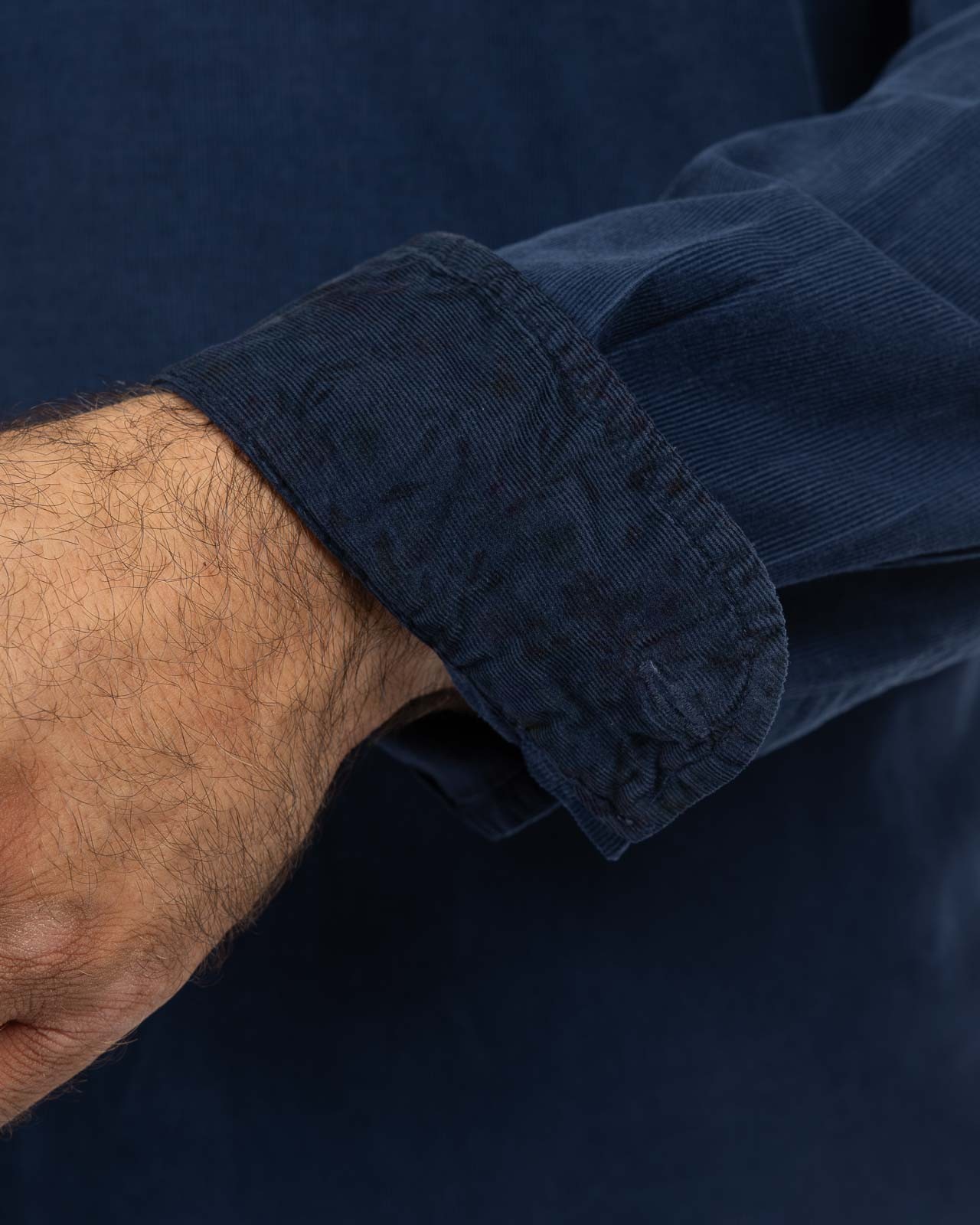 Chemise en velours grande taille bleu marine