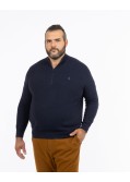 Pull armuré grande taille bleu marine