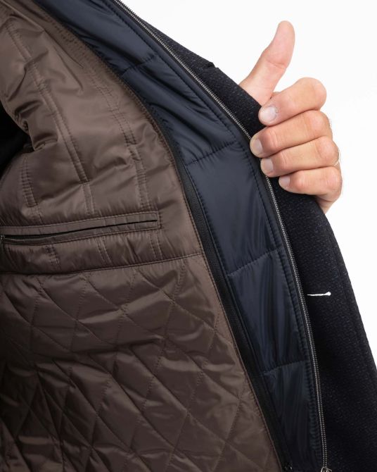 Manteau armuré grande taille bleu marine