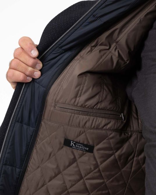 Manteau armuré grande taille bleu marine