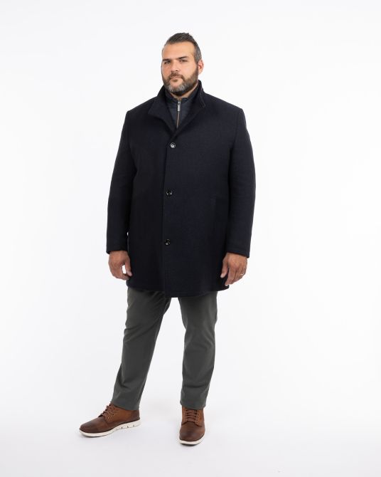 Manteau armuré grande taille bleu marine