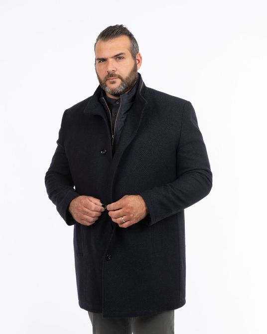 Manteau armuré grande taille bleu marine