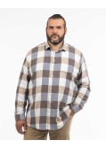 Chemise en flanelle grande taille beige