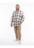 Chemise en flanelle grande taille beige