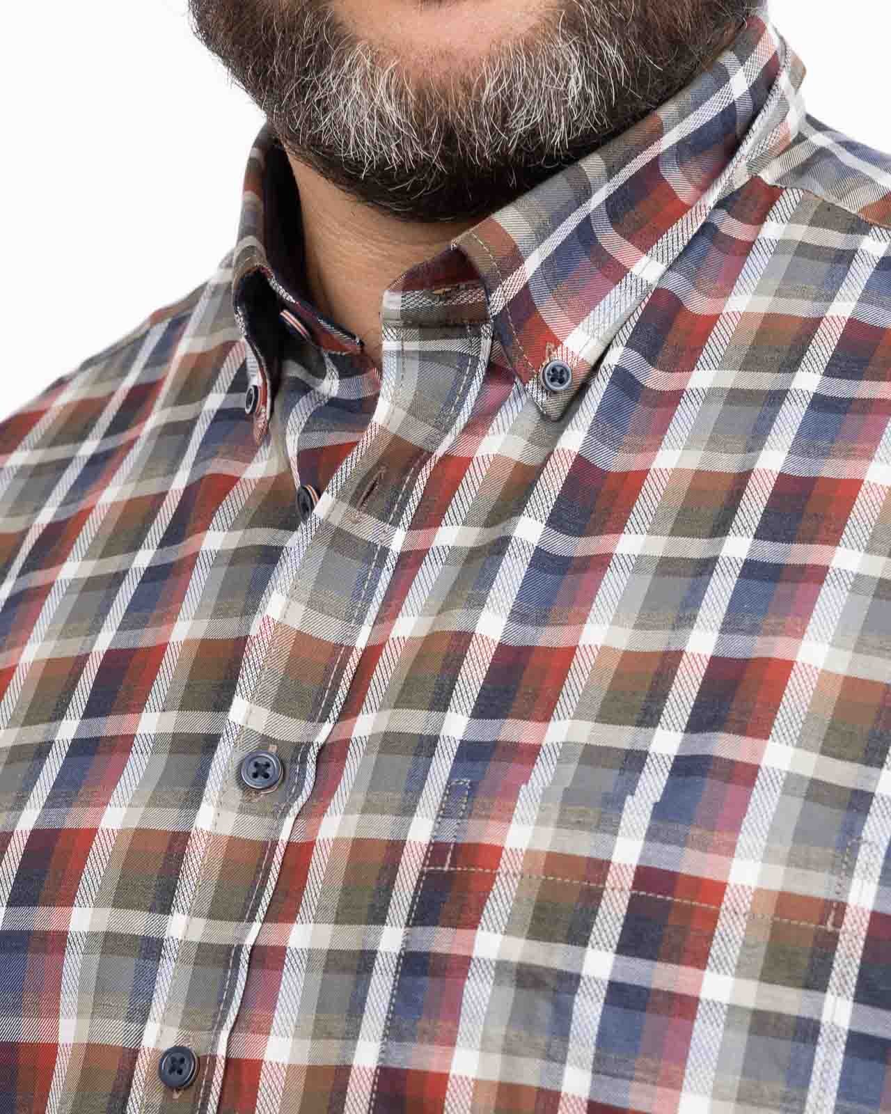 Chemise à carreaux grande taille bordeaux