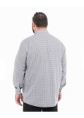 Chemise géométrique grande taille non iron gris